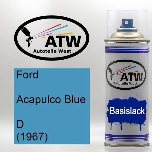 Ford, Acapulco Blue, D (1967): 400ml Sprühdose, von ATW Autoteile West.